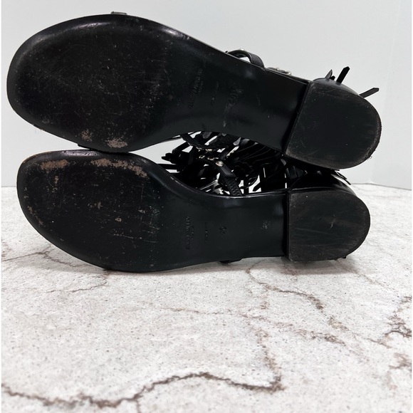 SAINT LAURENT GLADIATOR STUDDED CYUKO FRINGE SANDAL SZ 9 (40) - Picture 7 of 7